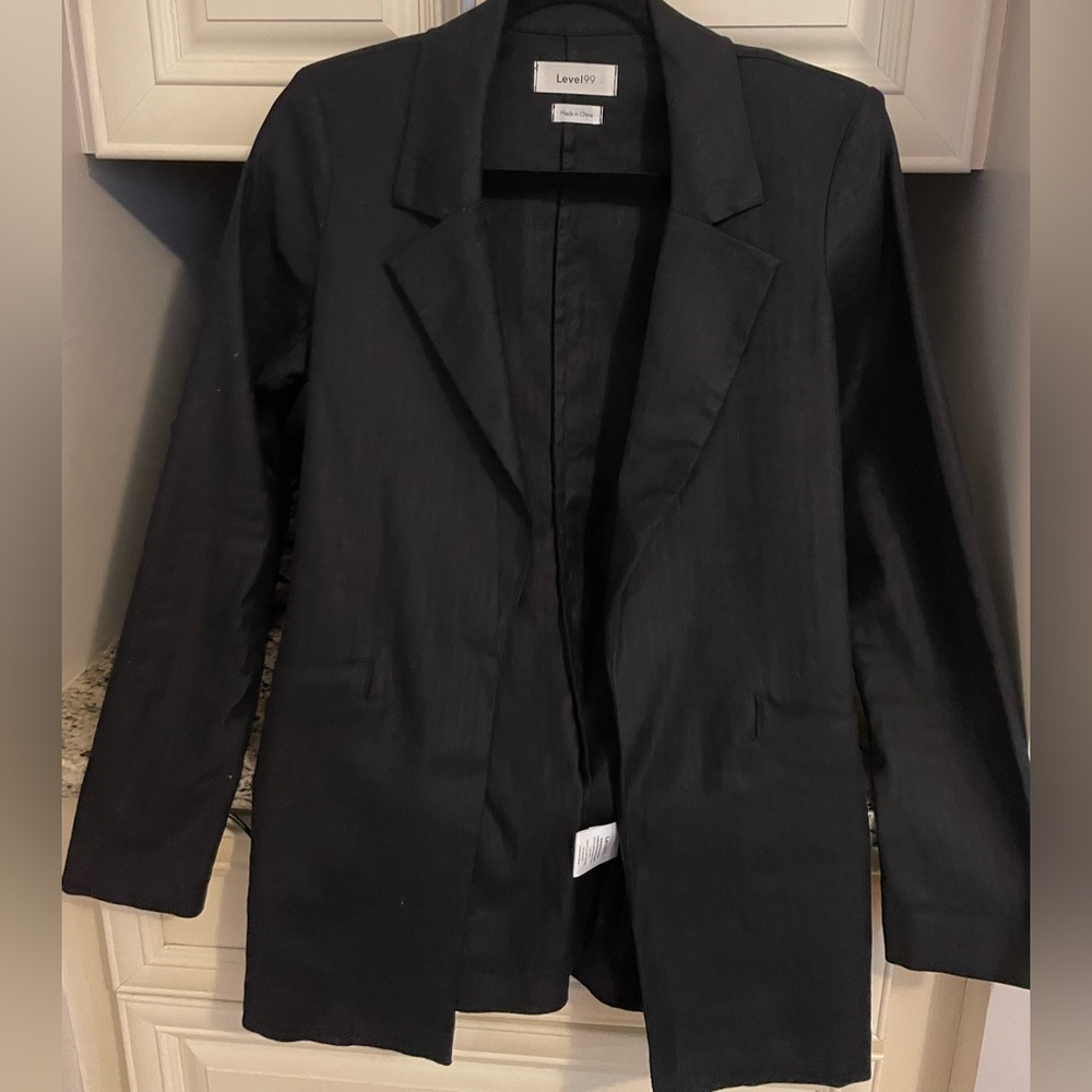 Level 99 Black Linen Blazer